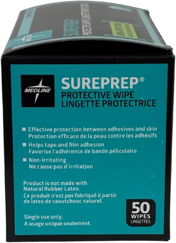 Miniatura 4 de Medline SurePrep Barrera Protectora para la Piel, Toallita - Suministros médicos de alta calidad para cuidado y protección de la piel, paquete de 50