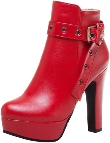 Miniatura 43 de Scaoruki Zapatos de otoño de moda para mujer, botines de tacón de bloque