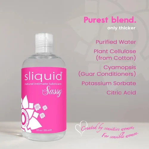 Miniatura 6 de Sliquid H2O + Sassy Variety - Paquete de 2 lubricantes a base de agua para mujeres, hombres y parejas, juego de lubricante personal, no mancha, sin