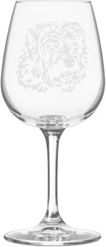 Miniatura 376 de Copa de vino de 12.75 onzas con diseño de perro grabado