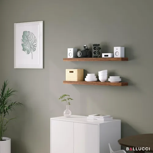 Miniatura 7 de Ballucci - Estantes flotantes, juego de 2 estantes de pared de madera de 36 pulgadas, con soportes invisibles para baño, sala de estar, dormitorio