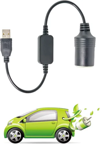 Miniatura 5 de LIXIN Encendedor de cigarrillos de coche de 12 V, convertidor de cable USB a enchufe hembra-negro ((1.2m/3.9ft))