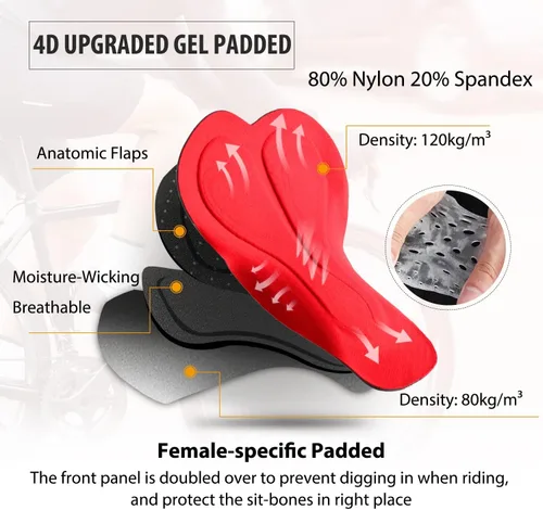 Miniatura 5 de BALEAF Pantalones de ciclismo para mujer, de cintura alta, 4D, acolchados, pantalones cortos capri de ciclismo 34, bolsillos UPF50+