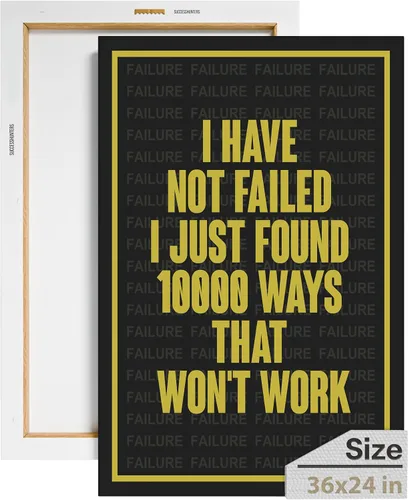 Miniatura 46 de Lienzo decorativo motivacional para pared con texto en inglés "Road To Successful" (Camino al éxito), diseño motivacional para la oficina, con texto