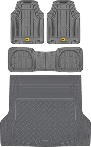 Miniatura 10 de Cat ToughRide - Tapetes de goma resistentes de 3 piezas para todo el año, para automóvil, camión, camioneta, SUV, color negro, ribete prémium