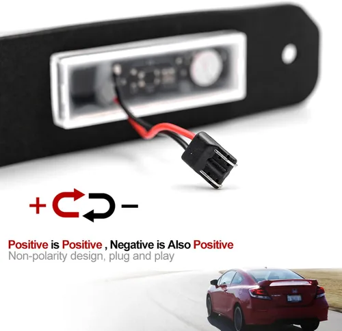 Miniatura 6 de Repuesto de luz LED para placa de matrícula para Hon'da Civic Gen 6th 1992-2000, Del Sol 1993-1997, compatible con OEM 6000K xenón blanco 18-SMD sin