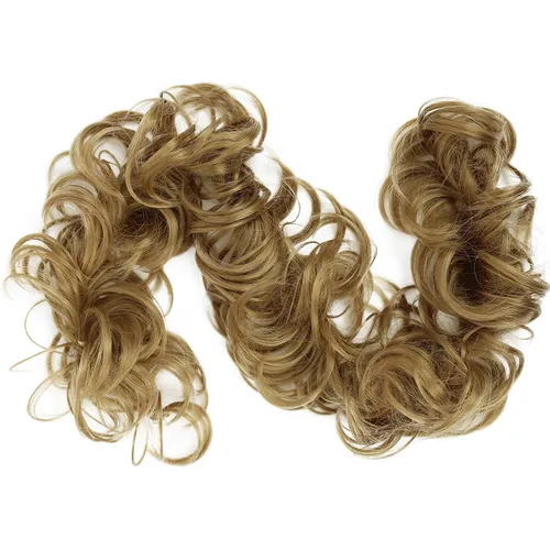 Miniatura 7 de CAISHA Postizo de Cabello, Envoltura de Cabello, Fibras Sintéticas Resistente al Calor, Rizado Desordenado, Recogido, Negro HW6