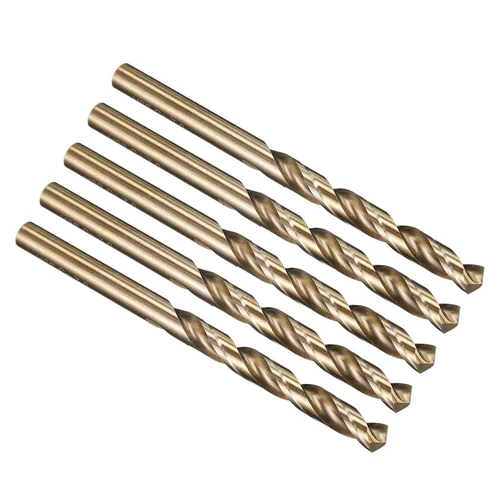 Miniatura 139 de PATIKIL Broca Jobber de 0.039 in, vástago recto M35 cobalto 5% acero de alta velocidad 135° acabado dorado para metal duro de acero inoxidable - 2