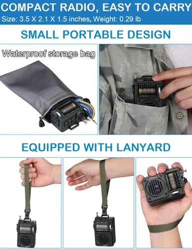 Miniatura 7 de ZHIWHIS Radio de onda corta con Bluetooth, radio portátil con temporizador de sueño, radios de onda corta Weather AM FM con el mejor sonido