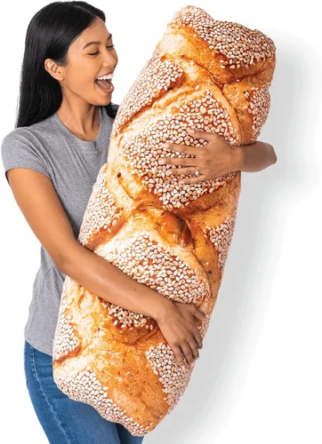 Miniatura 13 de Much Comfort Almohada de 58.4 cm en forma de croissant 3D - Hecha con tela súper suave y ultra premium - Linda, cómoda, aterciopelada, cojín de pan