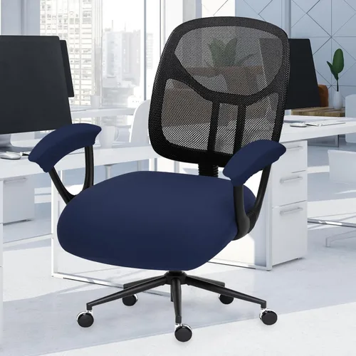 Miniatura 74 de Fundas elásticas para asiento de silla de oficina de escritorio - Funda universal de spandex para silla de computadora - Fundas removibles lavables