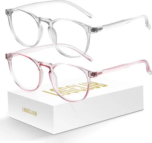 Miniatura 10 de Gafas de luz azul para mujer/hombre, gafas de bloqueo de luz azul, gafas de computadora redondas retro antifatiga ocular L31blacktou