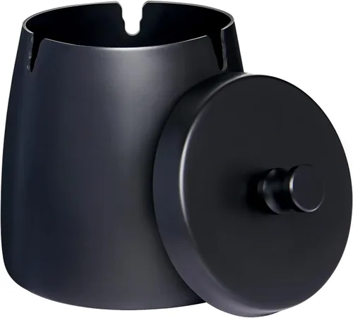 Miniatura 11 de Cenicero para exteriores, cenicero sin humo con tapa para cigarrillos en interiores, ceniceros grandes resistentes al viento/lluvia, cubierta