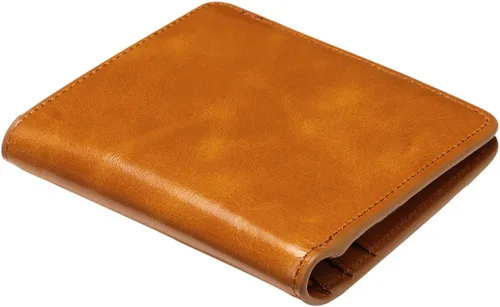 Miniatura 8 de Itslife - Cartera de piel con cierre de cremallera para mujer, tamaño pequeño, con ventana para identificación, marrón (Waxed Brown)), 1301