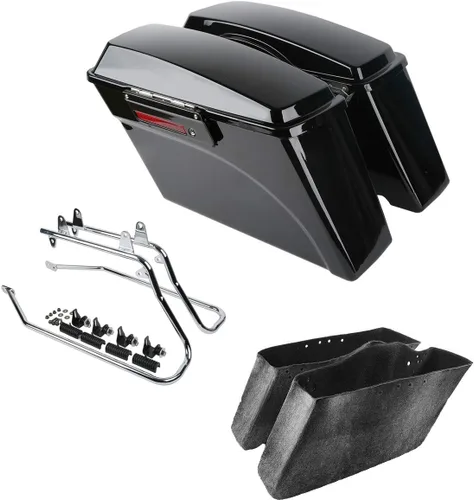 Miniatura 41 de Kit de soporte de conversión para alforjas extendidas de 4" TCMT, compatible con Harley Heritage Softail Fatboy FLSTF Breakout 1984-2017, negro