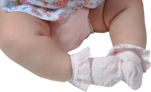 Miniatura 4 de EPEIUS - Calcetines con detalle de vuelo de encaje y ojales para recién nacidos, bebés y niñas pequeñas (paquete de 2346)