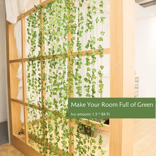 Miniatura 6 de Naidiler - Guirnalda colgante de hojas de hiedra artificial para decoración de vegetación en casa, paredes, cocina, habitación, fiestas, bodas