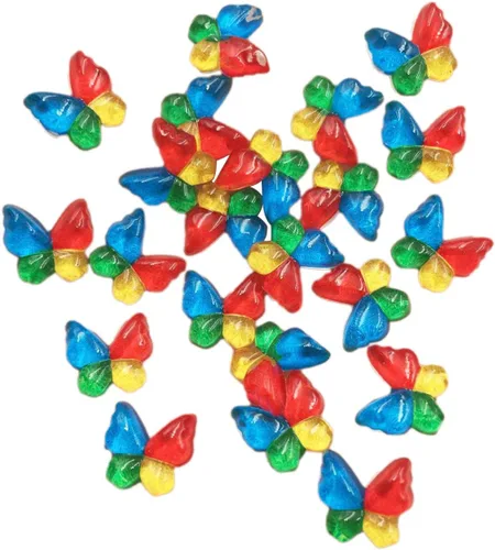Miniatura 28 de Diamantes de imitación de mariposa con parte trasera plana, 80 unidades de 0.394 pulgadas, dijes de mariposa de resina para uñas, adornos, álbumes