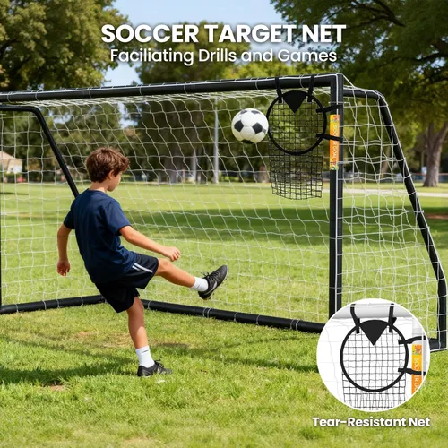Miniatura 6 de NAIZEA Portería de fútbol – Portería de fútbol de 12 x 6/10 x 6/8 x 6/6 x 4 pies para patio trasero, portería de fútbol portátil y resistente a