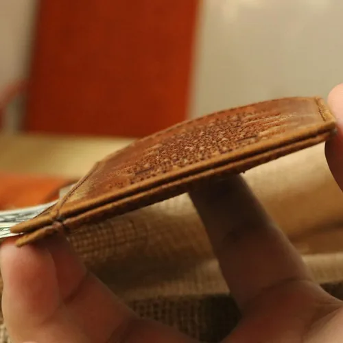 Miniatura 6 de Cartera con tarjetero, bolsillo frontal grabado, minimalista, de piel, delgada, con bloqueo RFID, con clip para tarjetas, para hombres., abuelo a