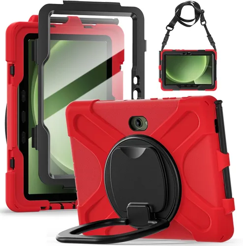 Miniatura 136 de 360 Rotation Case for Galaxy Tab ActivePro/Tab Active4 Pro/Active 5 Pro 10.1" Sturdy Cover Rotate Ring Stand Shoulder Carrying Strap Hand Strap