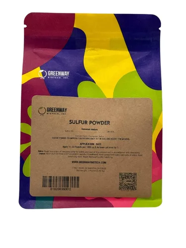 Greenway Biotech, Inc. Fertilizante orgánico en polvo de azufre para plantas, necesario para reducir el pH y mejorar las deficiencias de azufre,