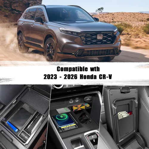 Miniatura 2 de Organizador de Consola Central de 3 Piezas Compatible con Honda CRV 2026 2025 2024 2023 Caja de Almacenamiento de Reposabrazos Caja