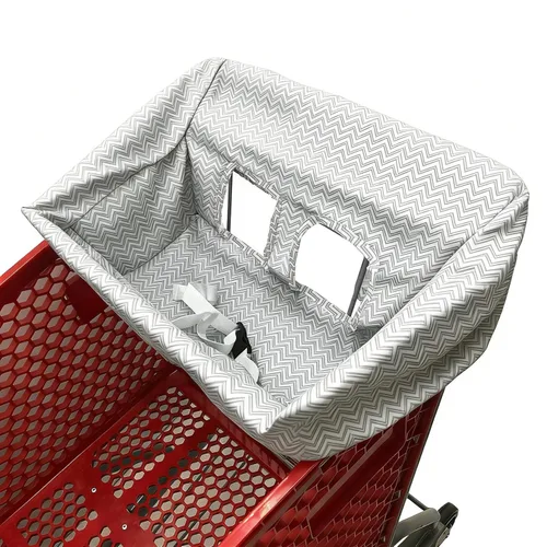 Funda portátil para carrito de compras, fundas para silla alta y carrito de comestibles para bebés, niños, bebés y niños pequeños, bolsa de Gris
