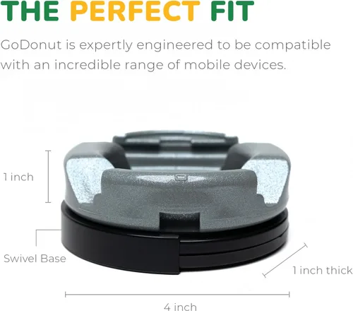 Miniatura 3 de GoDonut Plus+ Soporte esmaltado para teléfono (base giratoria), accesorio de montaje portátil, acceso al puerto de carga, compatible con tabletas