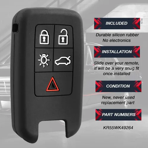 Miniatura 4 de Compatible con Volvo S60 S80 V60 V70 XC60 XC70 Key Fob Remote Case Cover Skin Protector