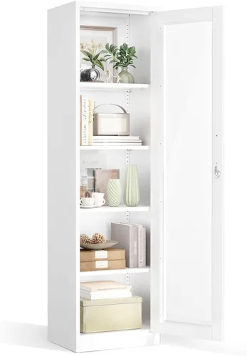 Miniatura 17 de VINGLI Armario de Pared para Garaje con Puertas con Cerradura y Estante Ajustable, Gabinete de Pared de Metal, Gabinete de Almacenamiento Superior