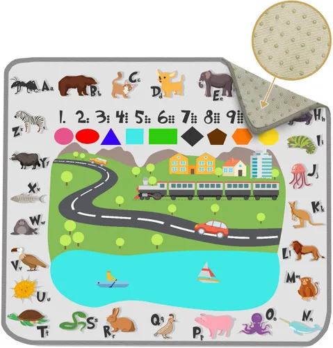 Miniatura 9 de ReignDrop – Tapete grande de 54 pulgadas (137.16 pulgadas) para poner bajo silla alta para bebé, alfombra de juego, arena o cajón para mascotas