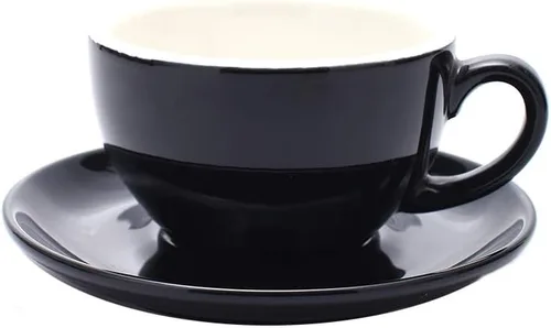 Miniatura 12 de Coffeezone Taza y Platillo de Café Espresso Doble, Cappuccino Pequeño y Café Especial, Porcelana de Hueso Nueva para Cafetería y Barista