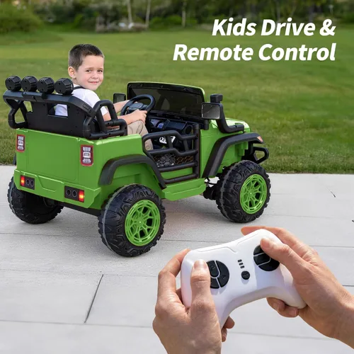 Miniatura 5 de Hikiddo - Camioneta eléctrica de paseo de 2 plazas, vehículo de juguete de 24 V 4x4 para niños de 4 a 8 años con control remoto, neumáticos EVA