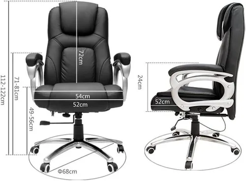 Miniatura 2 de Silla de escritorio de oficina con respaldo medio con acolchado de cuero y reposabrazos, silla ergonómica para juegos de computadora para uso Blanco