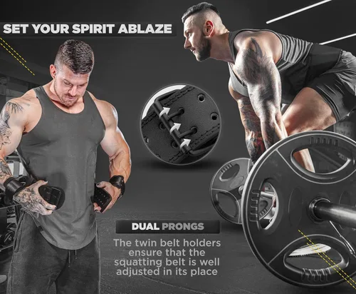 Miniatura 6 de RDX Cinturón de Levantamiento de Pesas para Gimnasio y Fitness, Piel de Vaca, 10 cm 15 cm de Soporte Lumbar Acolchado para la Espalda, 10 Agujeros