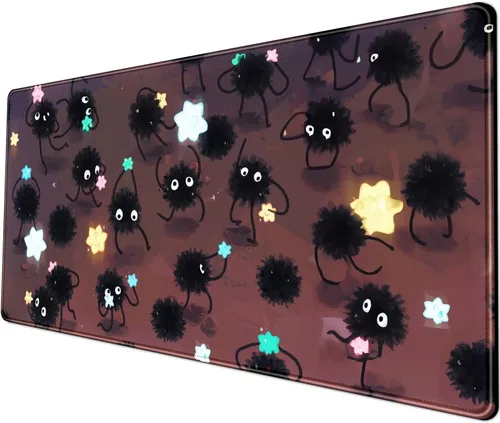 Miniatura 12 de Tapete de Escritorio Verde XL Gato Lindo Planta Genial Almohadilla de Escritorio Tapete de Teclado Kawaii Gato Negro Flor Mousepad Tapete de B-cat