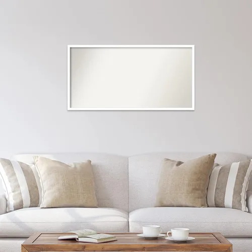 Miniatura 710 de Amanti Art Espejo de baño blanco para sobre el fregadero, 32 x 45 pulgadas, espejo de tocador rectangular blanco esbelto, marco de madera moderno