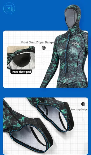 Miniatura 3 de Traje de baño de licra de cuerpo completo para hombres y mujeres, traje de baño de manga larga, protección UV, surf, natación, buceo, esnórquel
