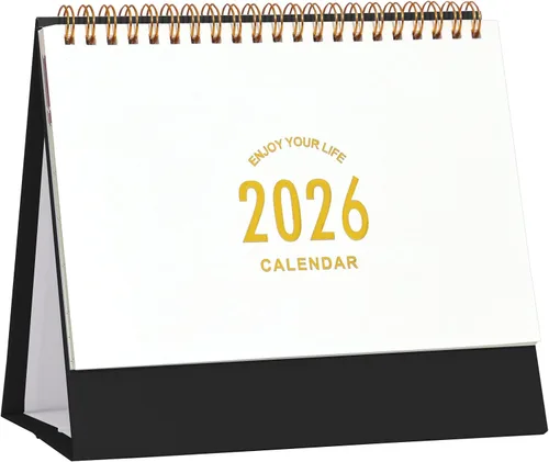 Miniatura 10 de Calendario de escritorio pequeño 2026-2027, calendario de escritorio abatible de pie de enero de 2026 a junio de 2027, calendario mensual de Rosa