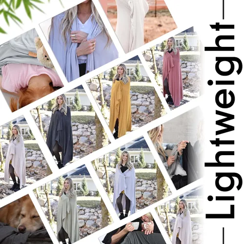 Miniatura 48 de K E L O R Luxury Cooling Travel Blanket - Stretchy, Lightweight Soft & Breathable Shawl Wraps for Women