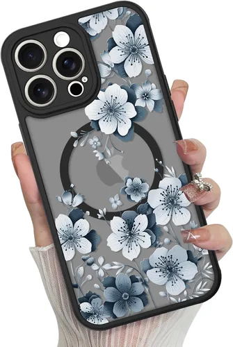Miniatura 15 de Funda magnética para iPhone 17 Pro [compatible con MagSafe], bonita funda de moda con estampado de leopardo negro, translúcida, mate, parte trasera