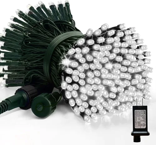 Miniatura 30 de LAMPHOME - Cadena de luces LED de 500 luces para exteriores, 46 pies, con 16 modos, luces impermeables verdes, rojas y rojas-verdes agrupadas