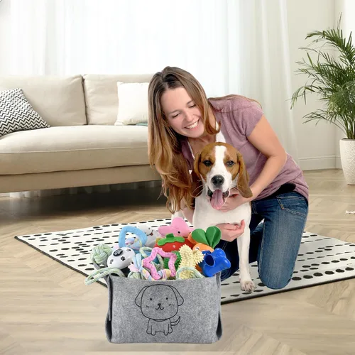 Miniatura 7 de LECHONG Paquete de 24 juguetes masticables para cachorros, juguetes de dentición para perros con contenedor de almacenamiento, juguetes de cuerda