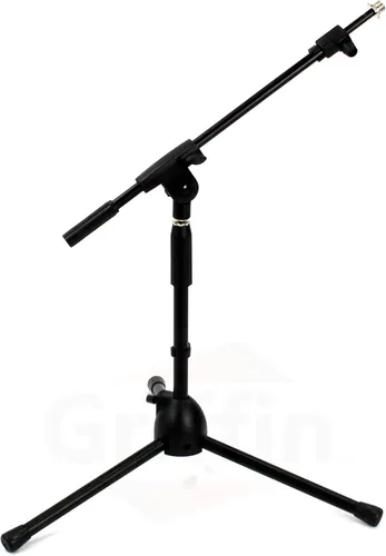Miniatura 5 de GRIFFIN Soporte de micrófono corto (serie Low Profile-X) – Soporte de trípode para bombo, amplificadores de guitarra, escritorios de estudio, canto
