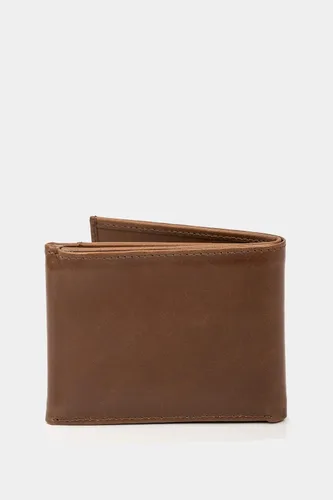 Miniatura 4 de VELEZ Carteras de cuero genuino para hombre, Café nogal, Cartera triple