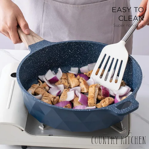 Miniatura 9 de Country Kitchen Juego de utensilios de cocina de aluminio fundido antiadherente, utensilios de cocina duraderos para cocinar todos los días