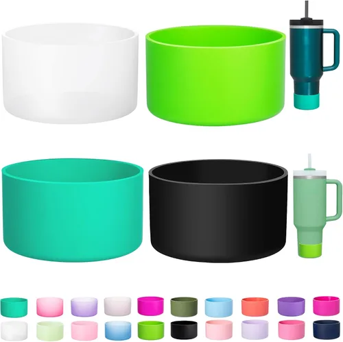 Miniatura 23 de LONPARRY Paquete de 4 fundas para botas Stanley Tumbler 40 30 oz Protector de fondo para Stanley Cup Quencher H2.0 Funda de silicona Stanley IceFlow