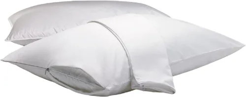 Miniatura 3 de Dependable Industries - Juego de 2 fundas de almohada de vinilo con cremallera de lujo, protectores impermeables de 20 x 29 pulgadas, ideales