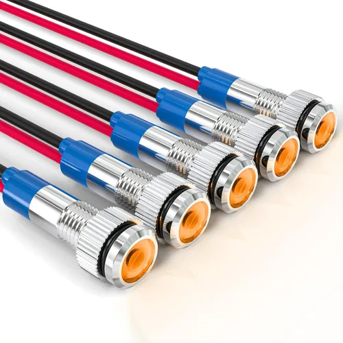 Miniatura 14 de GASHER Luz indicadora de ahorro de energía de 110V/24V/12V 20mA Tamaño del orificio de montaje 0.472 in (1/2 pulgada) Verde, Amarillo, Rojo, Azul